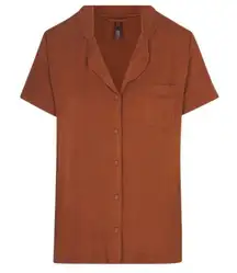 SKIMS Soft Lounge Short Sleeve Sleep Shirt in Copper