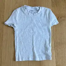 Aritzia-TNA Tee Crew Neck Short Sleeve Ribbed Size XXS Gray