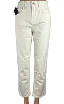 Massimo Dutti NWT White High Rise Denim Cropped Straight Leg Jeans Size 6