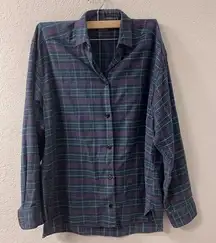 Woolrich Women’s Vintage Purple/green Plaid Flannel 100% Cotton‎ Shirt- Small