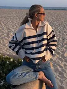 Free People Coastal Stripe Pullover