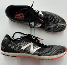 New Balance Sneakers Women 6.5 Black White Orange XC Seven Spikes V2 Track Shoes