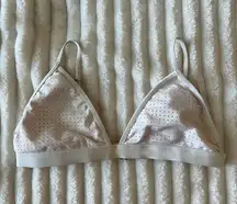 Fabletics Cream Perforated Bikini Top