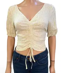 Sophie Rue🦎Yellow Floral Crop Top Women🌵