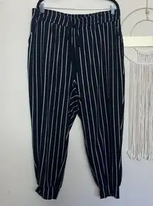 Shein - curve pin striped jogger sweatpants