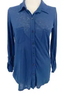 Splendid‎ Long Sleeve Collared Button Up Roll Up Sleeves (Sz S)