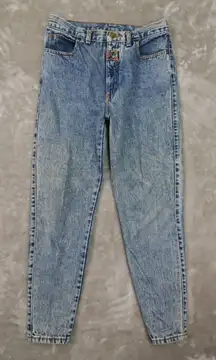 Zena Vintage 80s Stone Washed Zipper Back Bows size 11 (29x27.5) USA Made