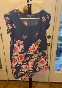 Women's Sweet Rain Floral Blouse XL Blue Pink