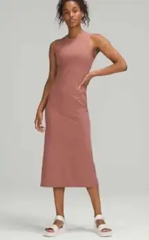 Lululemon All Aligned Midi Dress Spiced Chai Slim Fit Bodycon Soft Athletic Nulu