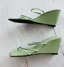 Free People Jeffrey Campbell Palate Strappy Wedge in Green Size 7.5 NWOT
