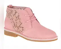 Hush Puppies Womens Cyra Catelyn Chukka Boots pink suede size 7.5