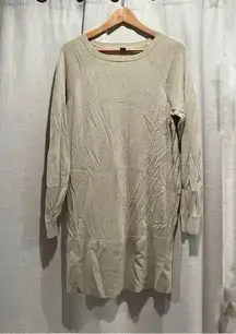 J. Crew Sweater Tan Wool Blend Tunic Knit Sz XL GUC Fall Perfection (Factory)