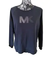 Michael Michael Kors Embellished Crewneck Sweatshirt Rhinestone Designer School