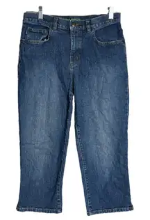 Lauren Ralph Lauren‎ Cropped Jeans Blue Medium Wash Fading High Rise