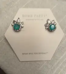 NIB bomb party sterling club earrings