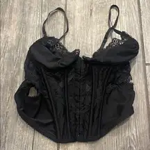 Urban Outfitters Black Lace Bra with Structured Boning