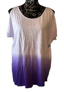 Marc‎ New York Purple Ombré Cold Shoulder Size Large