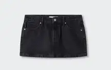 MANGO LOW-RISE DENIM MINI SKIRT