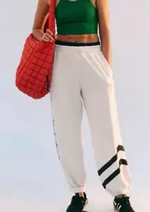 #66 NWT Free People All Star Logo Pants in Ivory/Black Combo