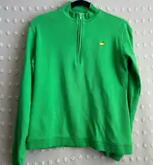 Magnolia Lane Masters Golf Tournament 100% Cotton Quarter Zip Sweater Sz L