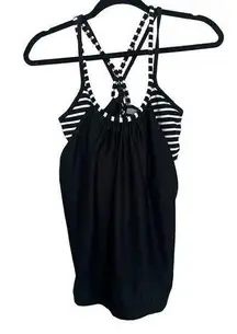 Athleta Hidden Agenda 2 In 1 Bra Tank Top Womens Size S Strappy Cross Back Black