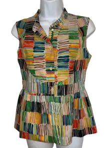 PIAZZA‎ SEMPIONE Made in Italy  Multicolor Striped Blouse EUC Italy 44