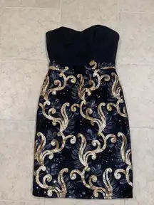 Tube Top Bottom Sequin Evening Dress