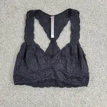 Intimately Free People Womens Bralette  L Black Lace Stretch Racerback Pullover