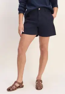 Everlane The Utility Short Organic Cotton Twill High Rise Navy Blue NEW Size 14