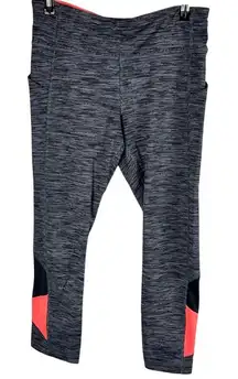 Lululemon Pace Rival Crops Leggings Womens‎ 6 Gray Wee Stripe Orange