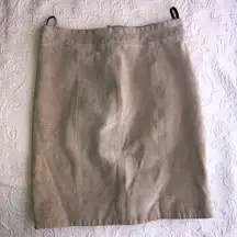 Women's Beige Genuine Leather High-Rise Mini Pencil Skirt