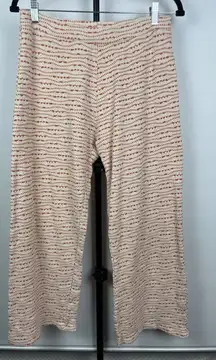 Zara Orange Cream Crochet Knit Straight Leg Pull On High Waist Pants Size‎ L