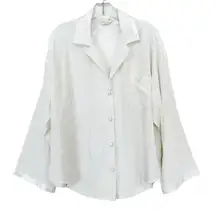 Vintage Victoria's Secret White Silky Button Down Sz M