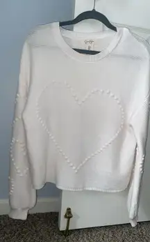 Jessica Simpson Viral Heart Stitch Sweater, white size M