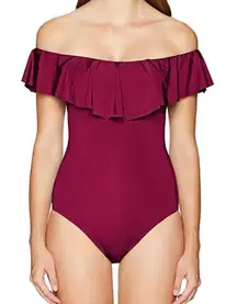 Trina Turk Off Shoulder Ruffle One-Piece Size: 2 NWT