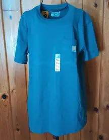 Carhartt women's loose fit t-shirt blue short sleeve work wear Size small outdoo