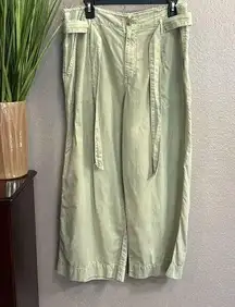 B#15 a.n.a, light, green, oversized, wide leg, belted pants size 14