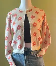 Wild Fable Cream and Coral Cardigan Sweater