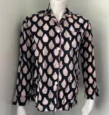 Roberta Roller Rabbit Black Orange Paisley Printed Pajama Top