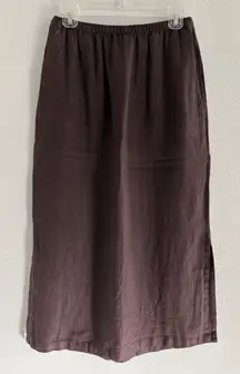 Rachel Zoe Maxi Skirt Womens Medium Brown Linen Lagenlook Fairy Boho Cottagecore