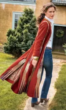 Soft Surroundings RARE Noir Bedouin Oasis Quilted Tapestry Boho Long Coat XL