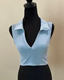 NWT Light Blue Sleeveless Ribbed Top