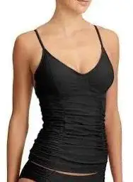 Smocked Tankini Top Women's 36 B/C Swimsuit Swimwear Underwire Padded