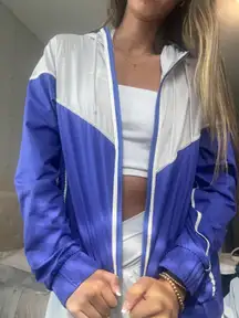 2 Tone Color Block Zip-up Windbreaker Jacket