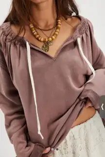 NWT Free People Women's Coco Brown Long Sleeve Sweatshirt