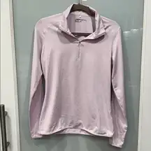 Nike Golf Women's Dri Fit Blush Pink Quarter Zip Up Long Sleeve Sweater Sz M