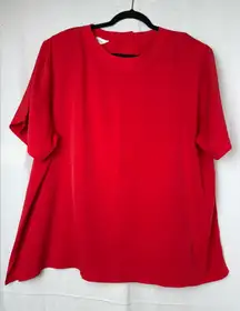 Vibrant Red Short Sleeve Women's Top