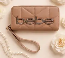Bebe Zaza‎ Wristlet Wallet in Mauve Pink