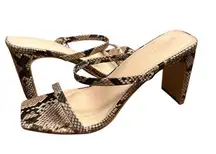 The Drop Avery Square Toe Two Strap Block 
Heel Sand Sandal Size 8.5 NWT
