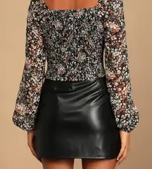 {NWT} LULUS - ZIP UP FRONT VEGAN LEATHER MINI SKIRT